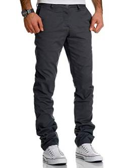 REPUBLIX Herren Regular Slim Stretch Chino Hose Fit R7019 Anthrazit W30/L32 von REPUBLIX