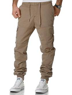 REPUBLIX Lässige Herren Cargo Jogger Chino Hose Pants Mit Stretch R0706 Beige W29 von REPUBLIX