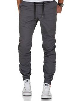 REPUBLIX Lässige Herren Cargo Jogger Chino Hose Pants Mit Stretch R7002 Dunkelgrau W33 von REPUBLIX