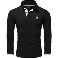 REPUBLIX Poloshirt AIDEN Herren Basic Langarm Kontrast Polo Hemd von REPUBLIX