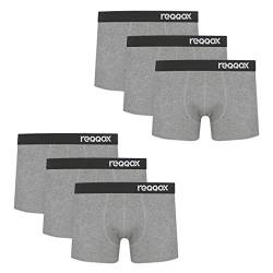 REQQOX Herren Boxershorts 6er Pack aus Baumwolle | qualitative Unterwäsche, Unterhose | Retroshorts atmungsaktiv | 6 x Grau L von REQQOX