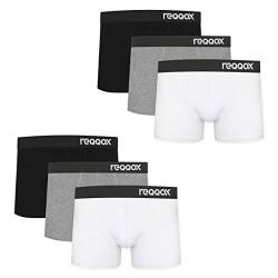 REQQOX Herren Boxershorts 6er Pack aus Baumwolle | qualitative Unterwäsche, Unterhose | Retroshorts atmungsaktiv | 6 x Mix L von REQQOX