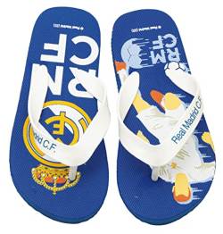 Real Madrid Flip-Flop Real Madrid Fußballclub | Real Madrid Flip-Flop Flops für Kinder, blau, 28 EU von REQUETEGUAY