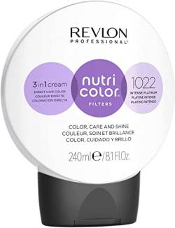 Nutri Color FILTERS – TONING FILTERS 1022 Intensives Platin, 240 ml, pflegende Farbmaske mit INSTA-PIC-TECHNOLOGY™, Tönungsmaske zur Farbauffrischung, Neutralisierung von Gelbstich von REVLON PROFESSIONAL