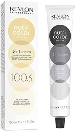 REVLON PROFESSIONAL Nutri Color FILTERS – TONING FILTERS 1003 Helles Gold, 100 ml, pflegende Farbmaske mit INSTA-PIC-TECHNOLOGY™, Tönungsmaske zur Farbauffrischung von hellen Goldtönen von REVLON PROFESSIONAL