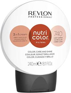 REVLON PROFESSIONAL Nutri Color FILTERS – TONING FILTERS 740 Mittelblond Kupfer Intensiv, 240 ml, pflegende Farbmaske mit INSTA-PIC-TECHNOLOGY™, Tönungsmaske zur Farbauffrischung für Kupfernuancen von REVLON PROFESSIONAL