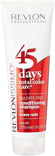 REVLON PROFESSIONAL REVLONISSIMO 45 Days Total Color Care – Conditioning Shampoo "BRAVE REDS", 275 ml, Farbschutzshampoo für rotes Haar & intensive Farbe, Pflegeshampoo für mehr Farbintensität von REVLON PROFESSIONAL