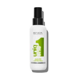 REVLON PROFESSIONAL UniqOne Hair Treatment Green Tea, 150 ml, Sprühkur für mehr Volumen, Geschmeidigkeit & bessere Kämmbarkeit, Haarpflege ohne Ausspülen, Spray hilft Spliss vorzubeugen von REVLON PROFESSIONAL