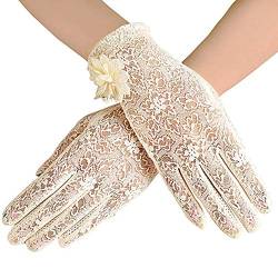 REYOK Damen Lace Handschuhe Satin Braut Hochzeit Spitze Handschuhe Opera Fest Party Handschuhe 1920s Handschuhe Damen Kostüm Accessoires von REYOK