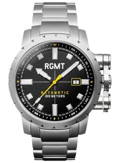 RGMT Herrenuhr-Set Sherman Automatik mit Edelstahl- und Lederband 100 ATM Saphirglas RG-8013-22 von RGMT