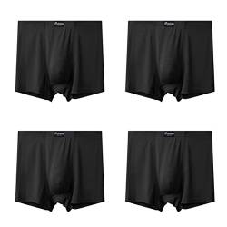 RHNTGD Boxershorts Herren Große Größe 4 Stücke Große Größe Unterwäsche Für Männer Plus Höschen Boxer Oversize Unterhosen Große Unterwäsche Lose Shorts 10Xl 12Xl 6XL 8XL-Black,10Xl Weight 150Kg von RHNTGD