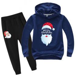 RIAAJ Christmas cartoon kinder Pullover Sweatshirt Anzug unisex Trainingsanzug Sets Hoodie und Jogginghose Anzug für Kinder (Weihnachten10,120) von RIAAJ