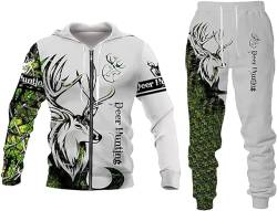 RIAAJ Herren Anzug Löwe Wolf 3D gedruckt Hoodie Hose Anzug Herren Herbst Freizeit Trainingsanzug Tiere (F6,M) von RIAAJ