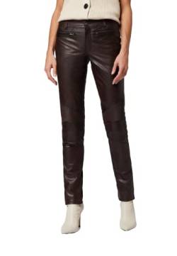 RICANO Donna - Damen Lederhose in Biker-Optik (Slim Fit/Regular Waist) - echtes (Premium) Ziegen Leder (Braun, M) von RICANO