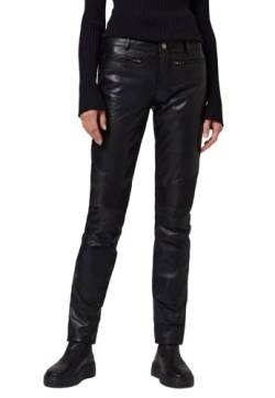RICANO Donna - Damen Lederhose in Biker-Optik (Slim Fit/Regular Waist) - echtes (Premium) Ziegen Leder (Schwarz, S) von RICANO