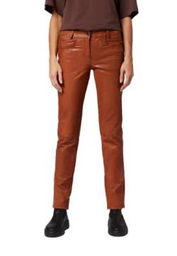 RICANO Dorin - Damen Lederhose/Lederjeans - 5-Pocket Stil (Slim Fit/Low Waist) - echtes (Premium) Lamm Leder (Cognac Braun, S) von RICANO