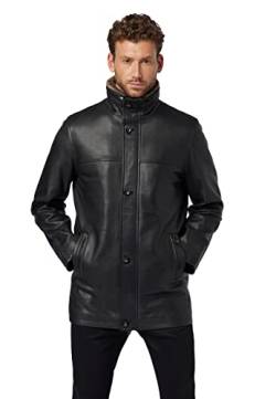 RICANO Jemenez, Herren Ledermantel (Regular Fit) mit abtrennbarer Fellfütterung, Lamm Nappa Echtleder (Schwarz oder Braun) (Schwarz, XL (54)) von RICANO