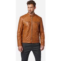 RICANO Lederjacke Caesar 100% Echtes und hochwertiges Lamm-Nappa Leder, Bikerapplikationen auf der Schulter von RICANO