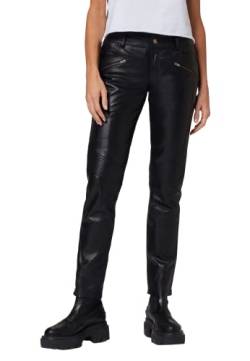 RICANO Tally Pant - Damen Lederhose in Biker Optik (Slim Fit/Low Waist) – echtes (Premium) Lamm Leder (Schwarz, L) von RICANO