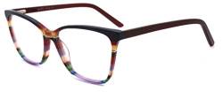 RICH MODE Übergroße mehrfarbige rote Brille nicht verschreibungspflichtiger optischer Acetatrahmen für Frauen und Mädchen von RICH MODE
