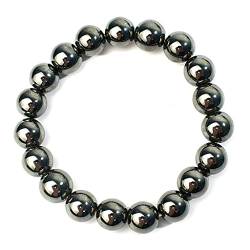 Armband mit Perlen für Ihn, echter Hämatit, 10 mm, Geschenk für Herren (7 Zoll) von RICHRAIN