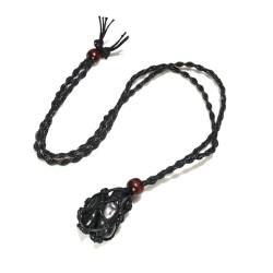 RICHRAIN Halskette mit Schungit-Stein-Anhänger, Schungit-Schutz, hilft dabei, Ihre Energie auszugleichen, 2 cm, Stein von RICHRAIN