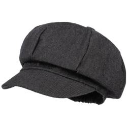 Classic Style Beret Jean Newsboy Cap Ivy Gatsby Beanie Hat for Women (Dark) von RICHTOER