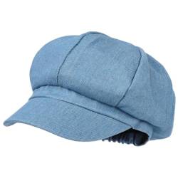 Classic Style Beret Jean Newsboy Cap Ivy Gatsby Beanie Hat for Women (Light Blue von RICHTOER