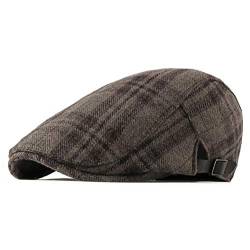 RICHTOER Retro Berets England Cotton Newsboy Cap Flat Caps Hunting Hat Autumn Outdoors (Style2 Khaki) von RICHTOER