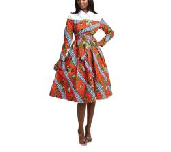 Ethnisches Ankara-Traditionskleid für Damen, afrikanisches lockeres Party-Kurzkleid für Damen, lässiges Dashiki-Swing-Midikleid für Damen von RICOCHO