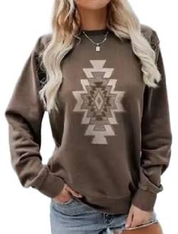 RICOCHO Aztekische Westernhemden für Damen, Pullover, Retro-Azteken-Tunika-Oberteile, ethnisch grafisch lässiges Sweatshirt von RICOCHO