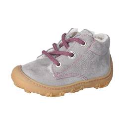 RICOSTA Baby Mädchen Lauflernschuhe Colin,Kinder Boots,WMS:Weit,terracare,Barfuß-Schuh,schnürschuhe,schnürer,Lammwolle,Graphit/pink (460),24 EU von RICOSTA