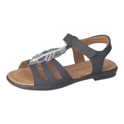 RICOSTA Mädchen Riemchensandalen AMELIE, Kinder Sandalen, Weite: Mittel, sommerschuhe, freizeitschuhe, offene schuhe, strandschuhe, schwarz (090), 36 EU von RICOSTA