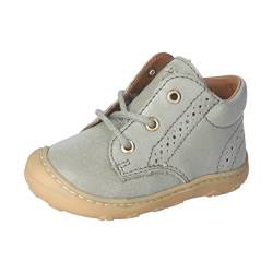 RICOSTA Unisex - Baby Stiefel Kelly,Kinder Lauflernschuhe,WMS:Mittel,lose Einlage,schnürstiefel,Booties,Leder,eukalyptus (540),19 EU von RICOSTA