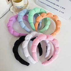 2 Stück Schwamm-Spa-Stirnband for Waschen des Gesichts, Mimi und Co Spa-Stirnband for Frauen, Make-up-Stirnband Puffy Spa-Stirnband for Gesichtswaschen, Make-up-Entfernen, Duschen, Hautpflege (Color von RIEONA