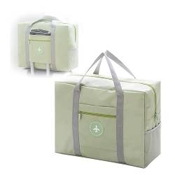 Faltbare Reisetasche, leichte wasserdichte Nylon-Canvas-Reisetasche, Gepäckaufbewahrung for Sport- und Fitnessstudio, tragbare Faltbare Tasche, Distanz-Umhängetasche (Color : Green) von RIEONA