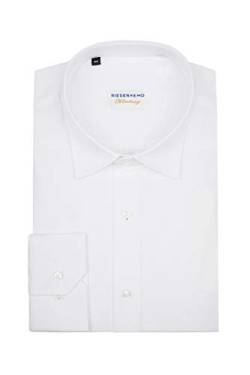 RIESENHEMD Hamburg Herren-Hemd Langarm - Slim Fit Ärmellänge 72 cm - 100% europäische Baumwolle - Kent Kragen - weiß - Hemd London (43) von RIESENHEMD Hamburg