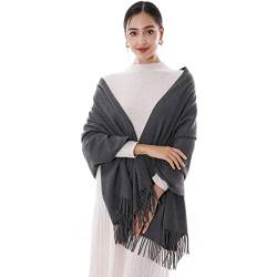 RIIQIICHY Schal Damen Stola Fur abendkleid Pashmina Winter Dunkelgrau Schals tücher für Frauen Warme Schal von RIIQIICHY