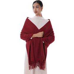 RIIQIICHY Schal Damen Stola Fur abendkleid Pashmina Winter Rotwein Schals tücher für Frauen Warme Schal von RIIQIICHY
