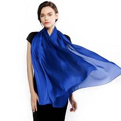 RIIQIICHY Stola Fur Abendkleid Damen Navy blau Chiffon Schals tücher Festlich Einfarbiger Schal von RIIQIICHY