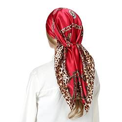 Seidentuch Damen Schals & Tücher Kopftuch Sommer Halstücher Haarschal Bandana für Frauen Bedrucktes Quadratische 90cm von RIIQIICHY