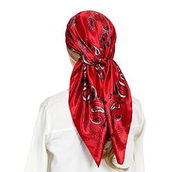 Seidentuch Damen Schals & Tücher Kopftuch Sommer Halstücher Haarschal Bandana für Frauen Bedrucktes Quadratische 90cm von RIIQIICHY