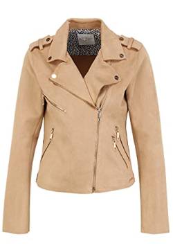 RINO & PELLE Faux Suede Biker Jacket Balou.700S21 mit Ziernähten Damen von RINO & PELLE