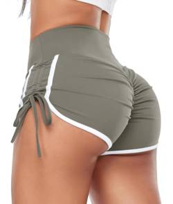 RIOJOY Damen Sport Shorts Kurze Sporthose Hotpants Sportshorts Sommer Shorts für Yoga Fitness Workout,#1 Grau,XL von RIOJOY