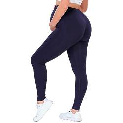 RIOJOY Damen Umstandsleggings Umstandshose für Schwangerschaft Lange Leggings Blau-2,S von RIOJOY