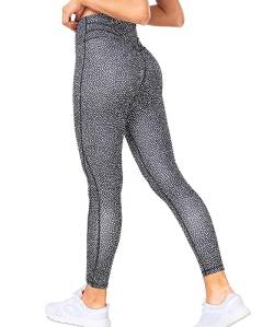 RIOJOY Leggings Damen High Waist Sportleggins Damen Lang Sporthose Yogahose Blickdicht Sport Tights für Fitness Training Casual Punkte S von RIOJOY