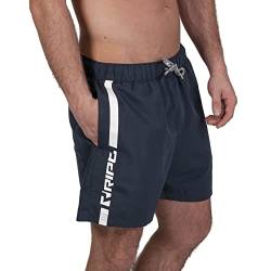 RIPT RCSHO777 Herren Quick Dry UV 50 Sun Protection Vertical Stripe Badeshorts,Marineblau/Weiß,S von RIPT Performance