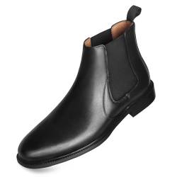 RITIZEN Herren Chelsea Boots Leder Kleid Stiefel Leicht Casual Chukka Stiefeletten Klassische Elastische Kleid Stiefel für Männer, Schwarz, 42 EU von RITIZEN