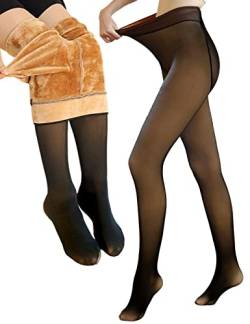 RITOSTA Strumpfhosen Damen Winter Thermo Fleece Strumpfhose Gefälschte Durchscheinend Plüschstrümpfe Wärmende Feinstrumpfhose Thermostrumpfhose Verdickte Leggings Warme Fleece Pantyhose Tights von RITOSTA