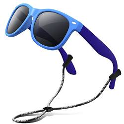 RIVBOS Kinder polarisierte Sonnenbrille mit Riemen Brillengläser Schattierungen für Jungen Mädchen und Kinder RBK004 von RIVBOS